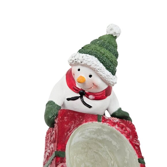 Yankee Candle Snowman Sleigh Tealight Holder Christmas Decor Presents Resin - Picture 3 of 11